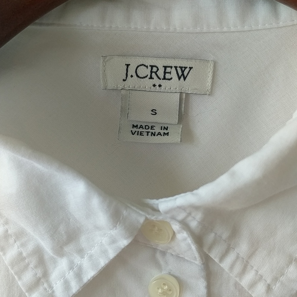J. Crew white tie back %100 cotton button shirt S - Picture 4 of 5